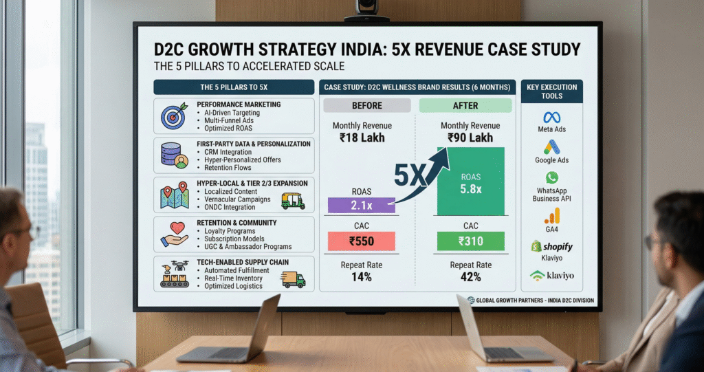 D2C Growth Strategy India: 5X Revenue Case Study